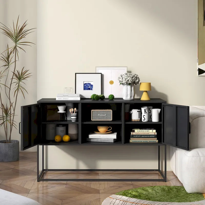 Credenza in metallo con piedini regolabili