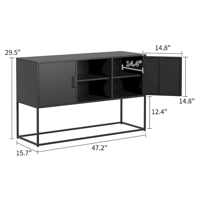 Buffet en métal avec pieds réglables