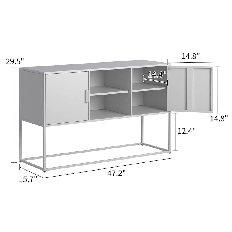 Buffet en métal avec pieds réglables