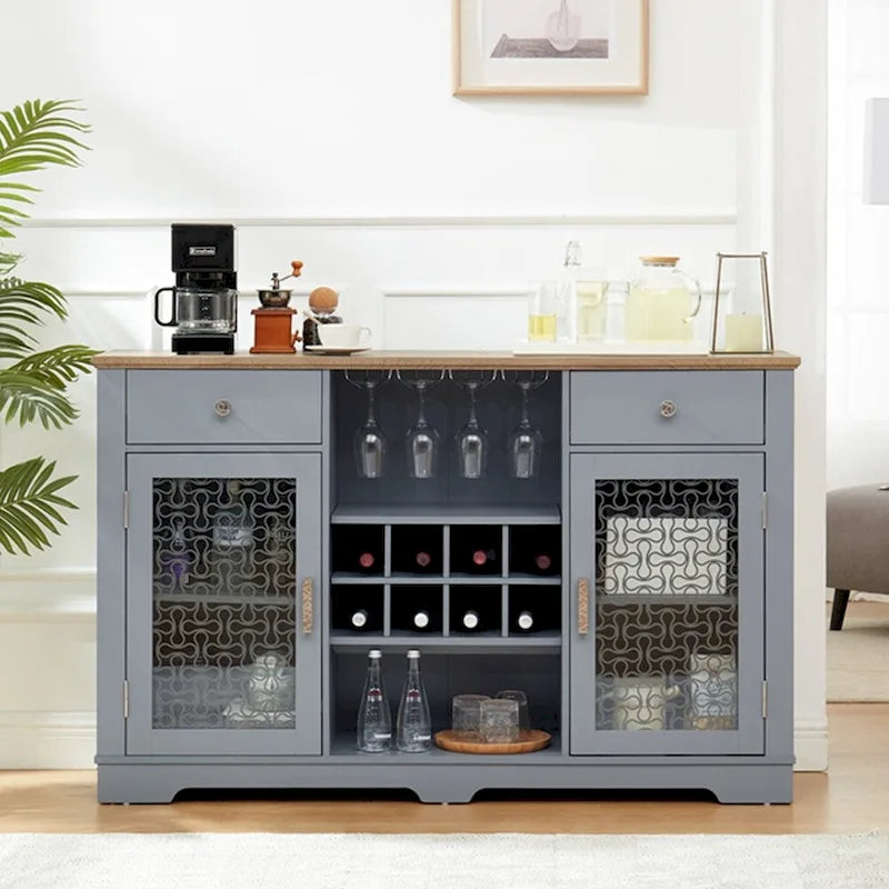 Sideboard mit 2 Schubladen und eleganten Schranktüren aus Glas