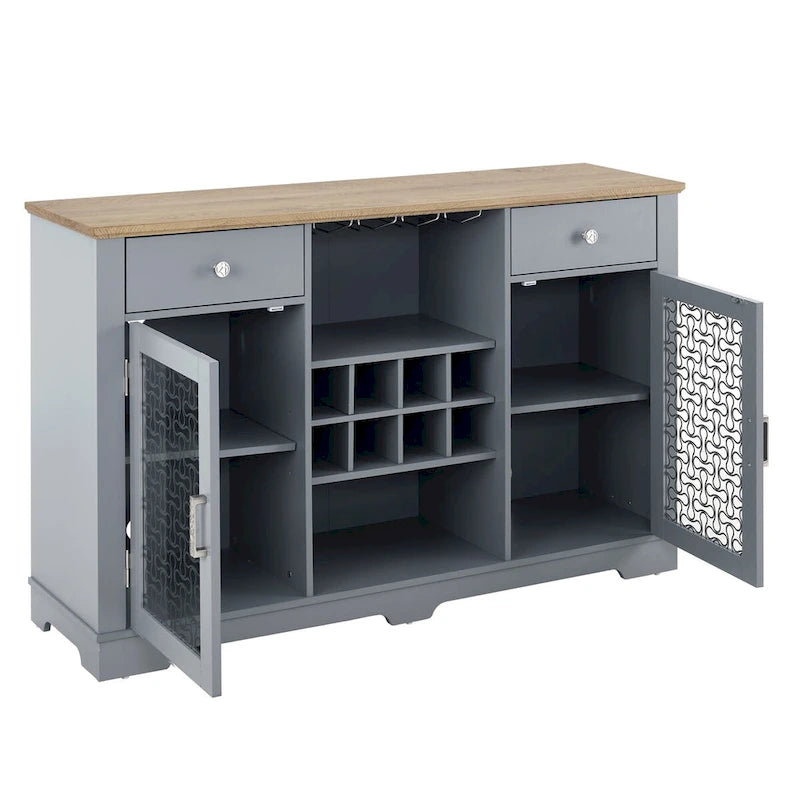 Sideboard mit 2 Schubladen und eleganten Schranktüren aus Glas