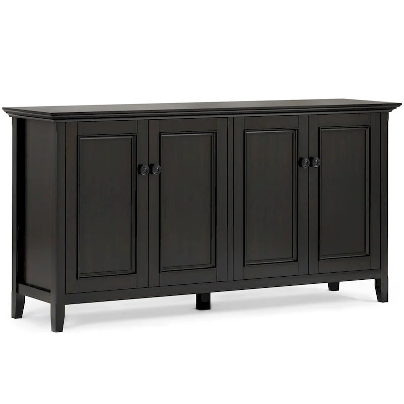 Credenza marrone noce a 4 ante con ante a battente, larghezza 168 cm