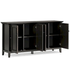 Credenza marrone noce a 4 ante con ante a battente, larghezza 168 cm