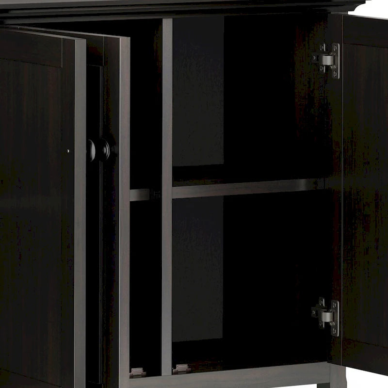 Credenza marrone noce a 4 ante con ante a battente, larghezza 168 cm