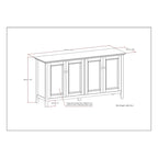 Credenza marrone noce a 4 ante con ante a battente, larghezza 168 cm