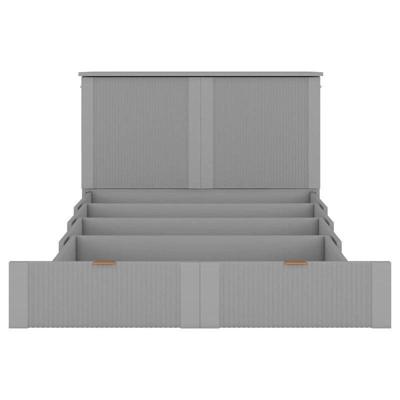 Murphy-wandbed voor een tweepersoonsbed met lade, stopcontacten en USB-poorten