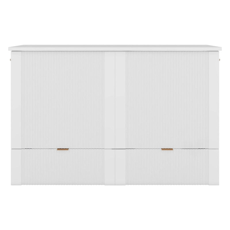 Murphy-wandbed voor een tweepersoonsbed met lade, stopcontacten en USB-poorten