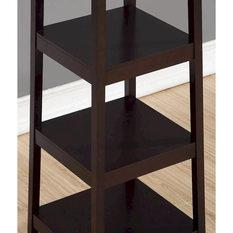 Appendiabiti singolo in legno bianco/nero/espresso con ripiani a 3 livelli