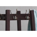 Appendiabiti singolo in legno bianco/nero/espresso con ripiani a 3 livelli