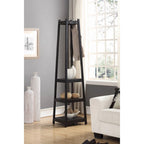 Appendiabiti singolo in legno bianco/nero/espresso con ripiani a 3 livelli