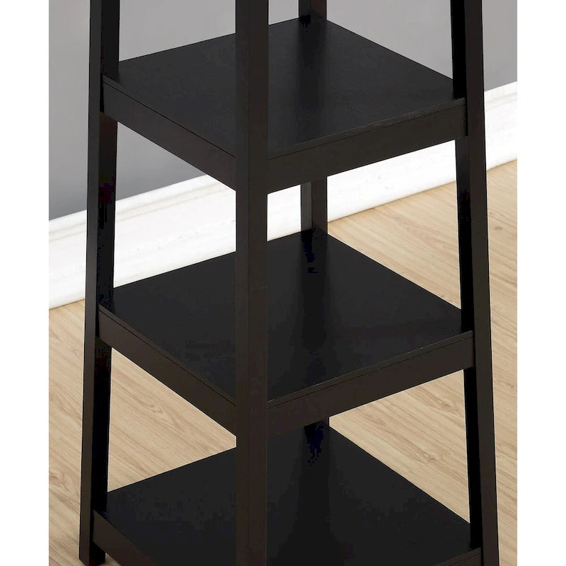 Appendiabiti singolo in legno bianco/nero/espresso con ripiani a 3 livelli