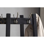 Appendiabiti singolo in legno bianco/nero/espresso con ripiani a 3 livelli