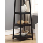 Appendiabiti singolo in legno bianco/nero/espresso con ripiani a 3 livelli