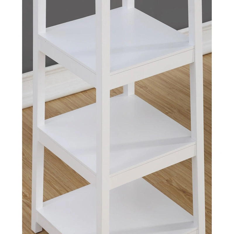 Appendiabiti singolo in legno bianco/nero/espresso con ripiani a 3 livelli