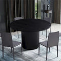 Black Round Dining Table,MDF handcraft Pedestal Dining Room Table