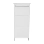 Mobiletto da terra a un'anta bianco/grigio con ripiano regolabile