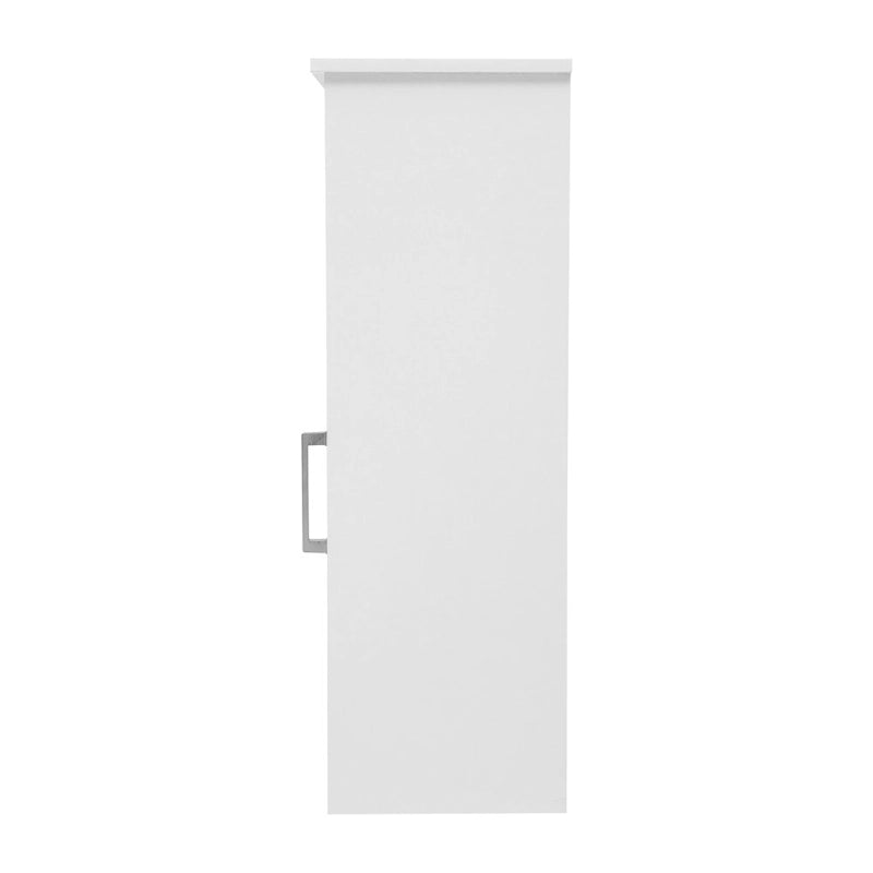 Mobiletto da terra a un'anta bianco/grigio con ripiano regolabile