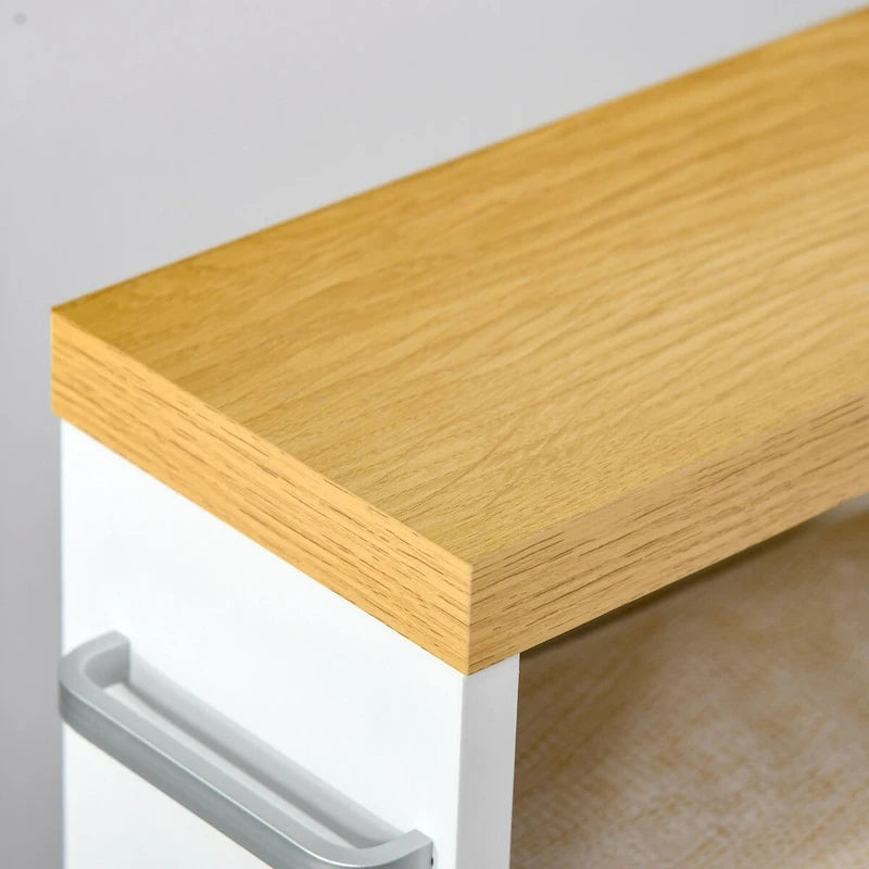 Mobiletto contenitore stretto da bagno a 3 ripiani, colore: bianco