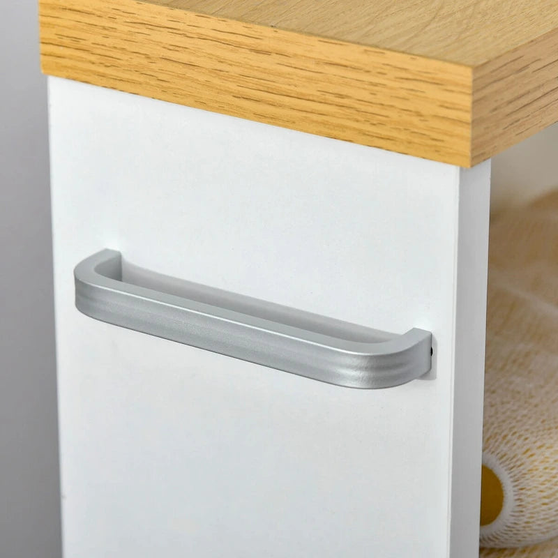 Mobiletto contenitore stretto da bagno a 3 ripiani, colore: bianco