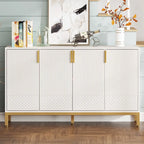 Mobile Credenza Bianca a 4 Ante, Montaggio da 1 Persona