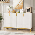 Mobile Credenza Bianca a 4 Ante, Montaggio da 1 Persona