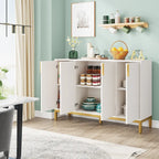 Mobile Credenza Bianca a 4 Ante, Montaggio da 1 Persona