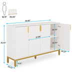 Mobile Credenza Bianca a 4 Ante, Montaggio da 1 Persona
