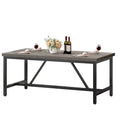 Tavolo da pranzo rustico-industriale grigio/marrone, 6–8 posti