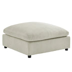 Pouf quadrato beige/antracite, velluto a coste o tessuto, seduta singola
