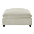Pouf quadrato beige/antracite, velluto a coste o tessuto, seduta singola