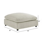 Pouf quadrato beige/antracite, velluto a coste o tessuto, seduta singola