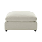 Pouf quadrato beige/antracite, velluto a coste o tessuto, seduta singola