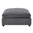 Pouf quadrato beige/antracite, velluto a coste o tessuto, seduta singola