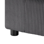 Pouf quadrato beige/antracite, velluto a coste o tessuto, seduta singola