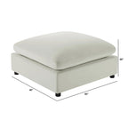Pouf quadrato beige/antracite, velluto a coste o tessuto, seduta singola