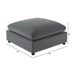 Pouf quadrato beige/antracite, velluto a coste o tessuto, seduta singola