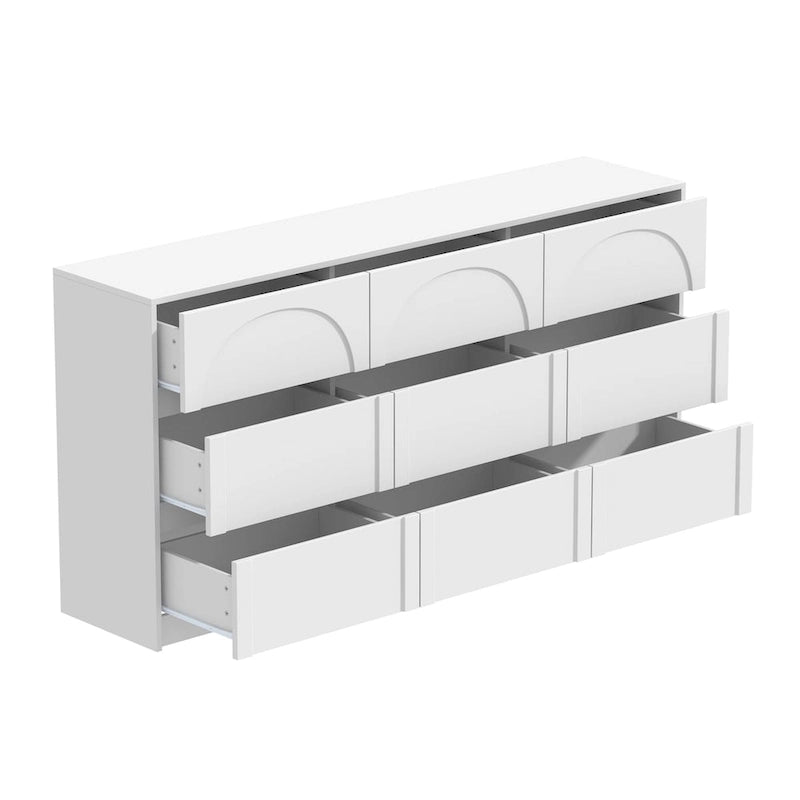 Mobiletto con 6 cassetti bianco, stile ad arco, per 1