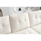 Divano componibile trasformabile a L color beige con contenitore, 2 posti