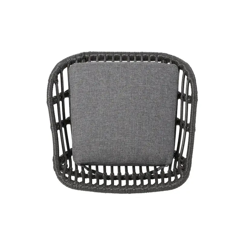 Sgabello da bar da esterno in rattan e metallo grigio/naturale/marrone, 30 pollici, set da 2