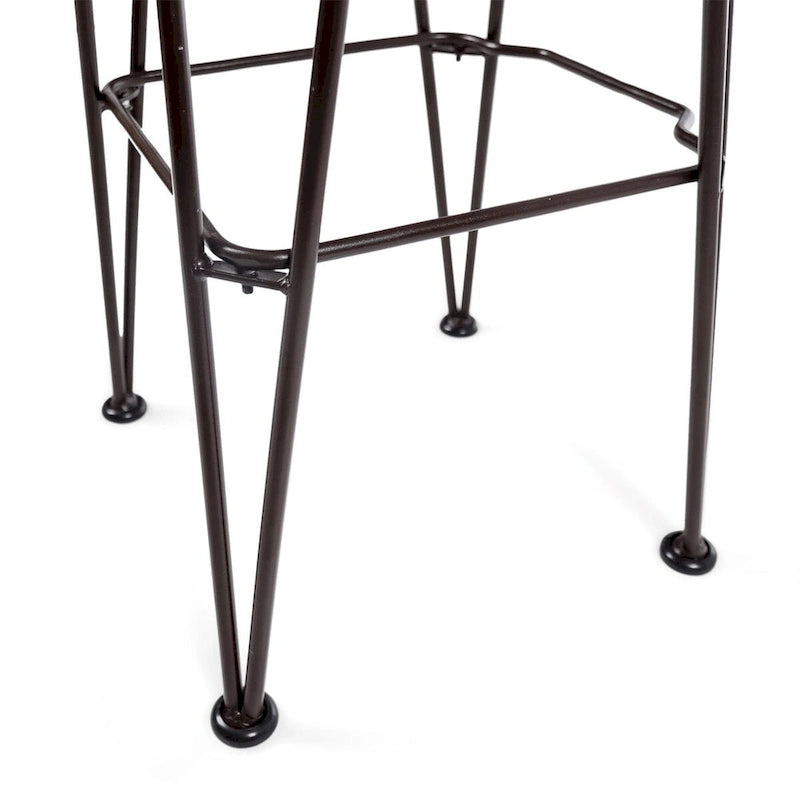 Sgabello da bar da esterno in rattan e metallo grigio/naturale/marrone, 30 pollici, set da 2