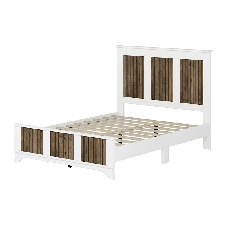 Set Camera da Letto in Stile Fattoria Bianco/Nero da 4 Pezzi per 2 – Misura Matrimoniale