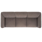 Divano a 3 posti in ciniglia beige/marrone scuro, 226 cm L × 91 cm P × 81 cm H