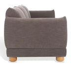 Divano a 3 posti in ciniglia beige/marrone scuro, 226 cm L × 91 cm P × 81 cm H
