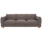 Divano a 3 posti in ciniglia beige/marrone scuro, 226 cm L × 91 cm P × 81 cm H