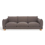 Divano a 3 posti in ciniglia beige/marrone scuro, 226 cm L × 91 cm P × 81 cm H