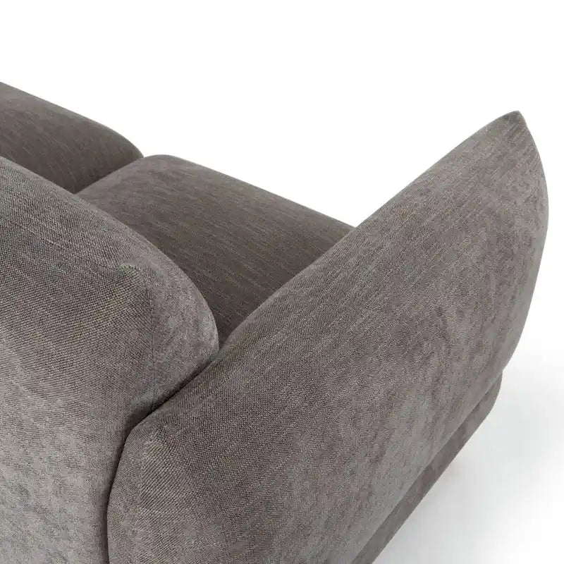 Divano a 3 posti in ciniglia beige/marrone scuro, 226 cm L × 91 cm P × 81 cm H