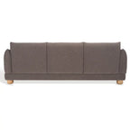 Divano a 3 posti in ciniglia beige/marrone scuro, 226 cm L × 91 cm P × 81 cm H