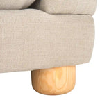 Divano a 3 posti in ciniglia beige/marrone scuro, 226 cm L × 91 cm P × 81 cm H