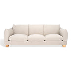 Divano a 3 posti in ciniglia beige/marrone scuro, 226 cm L × 91 cm P × 81 cm H