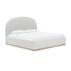 Letto king size rivestito in velluto nero/crema – 1 persona